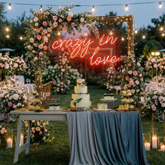 Crazy In Love Led Neon Sign Light, Custom Wedding Neon Sign For Reception, neon light sign for wedding
