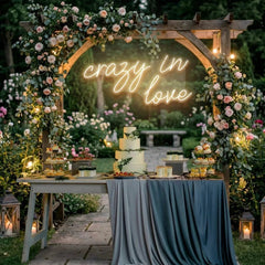 Crazy In Love Led Neon Sign Light, Custom Wedding Neon Sign For Reception, neon light sign for wedding