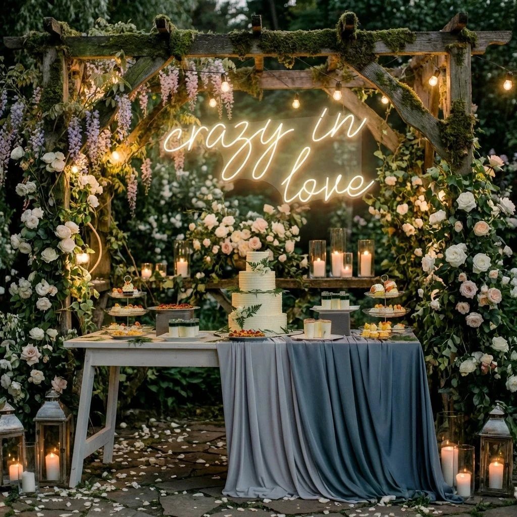 Crazy In Love Led Neon Sign Light, Custom Wedding Neon Sign For Reception, neon light sign for wedding
