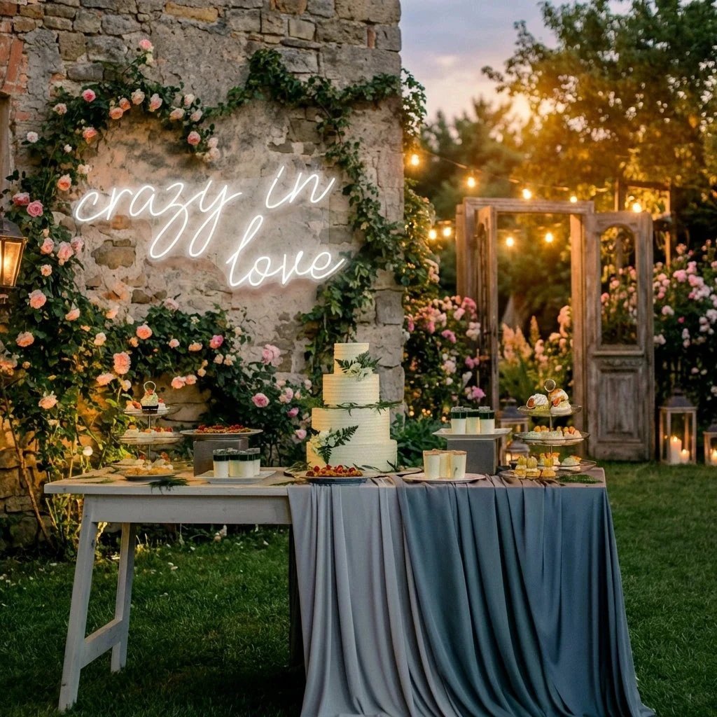 Crazy In Love Led Neon Sign Light, Custom Wedding Neon Sign For Reception, neon light sign for wedding