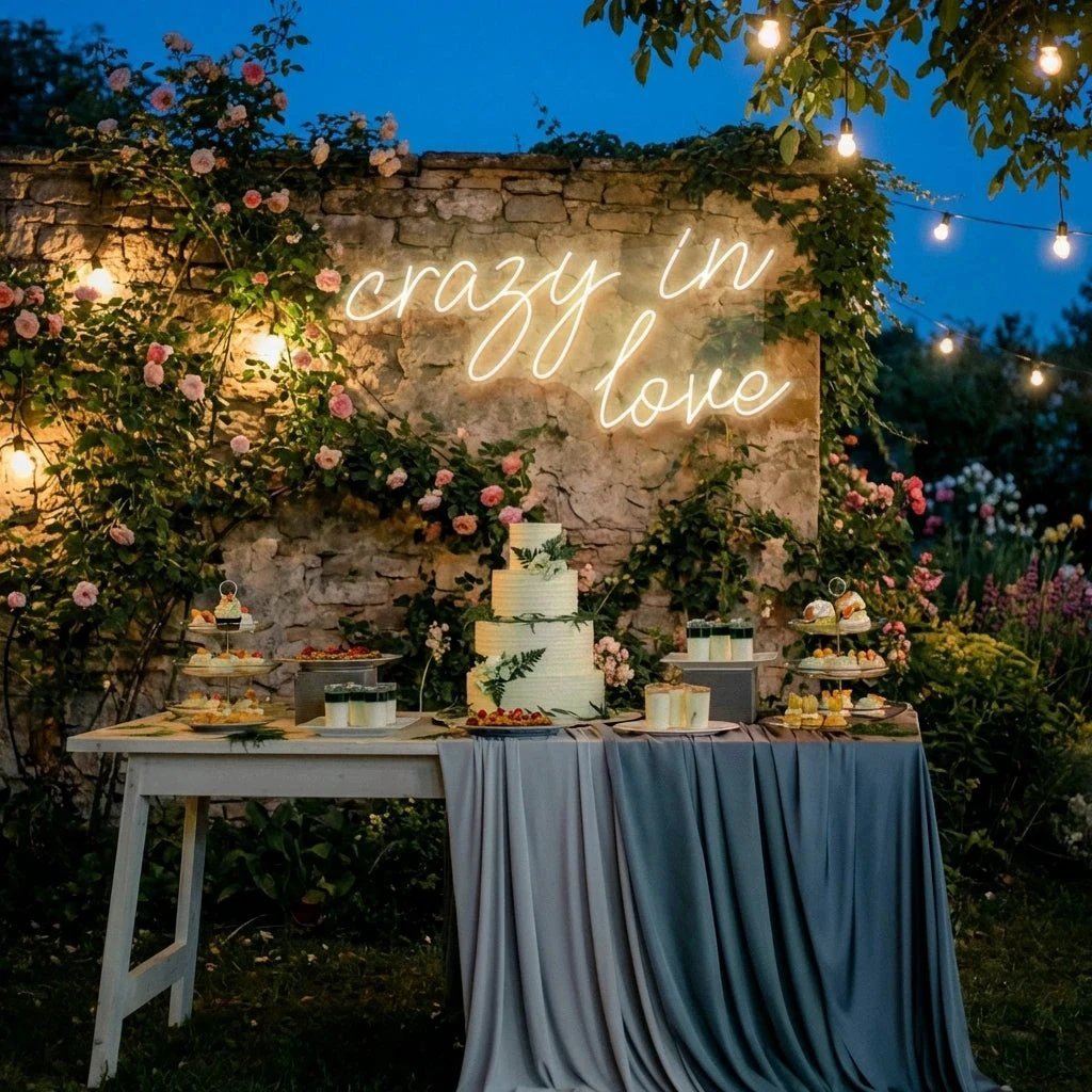 Crazy In Love Led Neon Sign Light, Custom Wedding Neon Sign For Reception, neon light sign for wedding