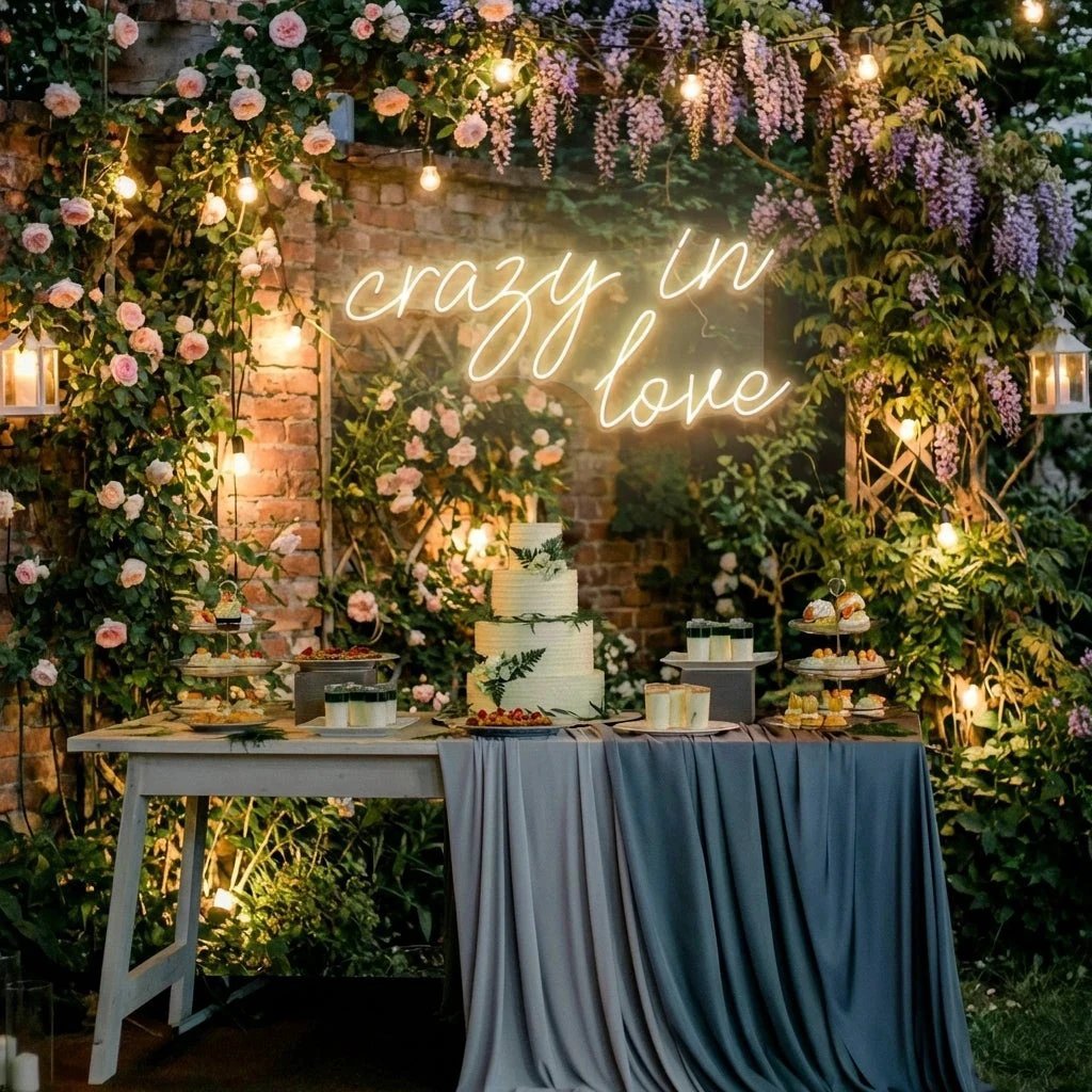 Crazy In Love Led Neon Sign Light, Custom Wedding Neon Sign For Reception, neon light sign for wedding