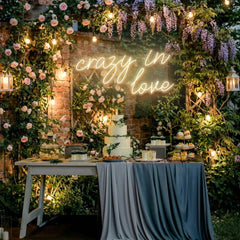 Crazy In Love Led Neon Sign Light, Custom Wedding Neon Sign For Reception, neon light sign for wedding