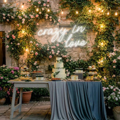 Crazy In Love Led Neon Sign Light, Custom Wedding Neon Sign For Reception, neon light sign for wedding