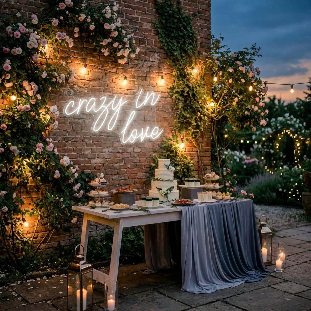 Crazy In Love Led Neon Sign Light, Custom Wedding Neon Sign For Reception, neon light sign for wedding