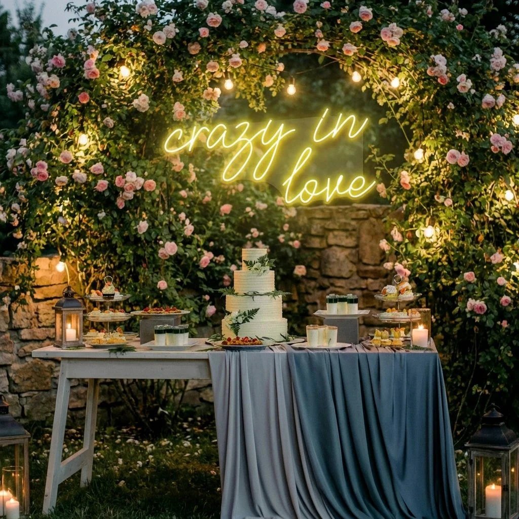 Crazy In Love Led Neon Sign Light, Custom Wedding Neon Sign For Reception, neon light sign for wedding