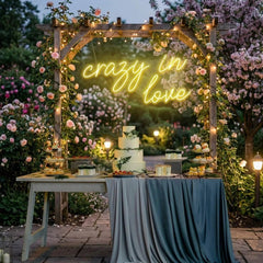 Crazy In Love Led Neon Sign Light, Custom Wedding Neon Sign For Reception, neon light sign for wedding