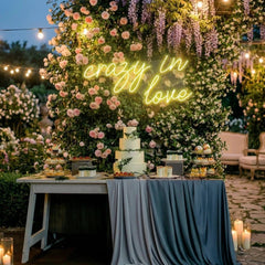 Crazy In Love Led Neon Sign Light, Custom Wedding Neon Sign For Reception, neon light sign for wedding