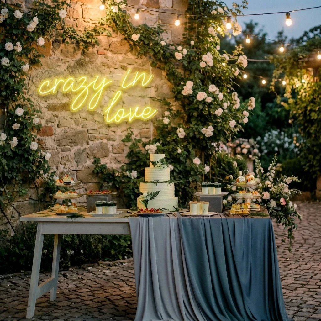Crazy In Love Led Neon Sign Light, Custom Wedding Neon Sign For Reception, neon light sign for wedding