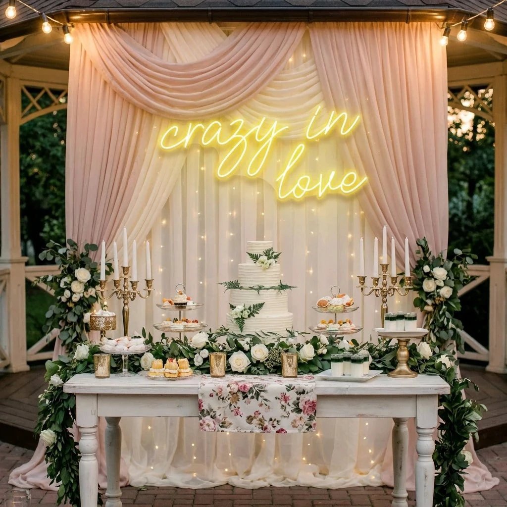 Crazy In Love Led Neon Sign Light, Custom Wedding Neon Sign For Reception, neon light sign for wedding