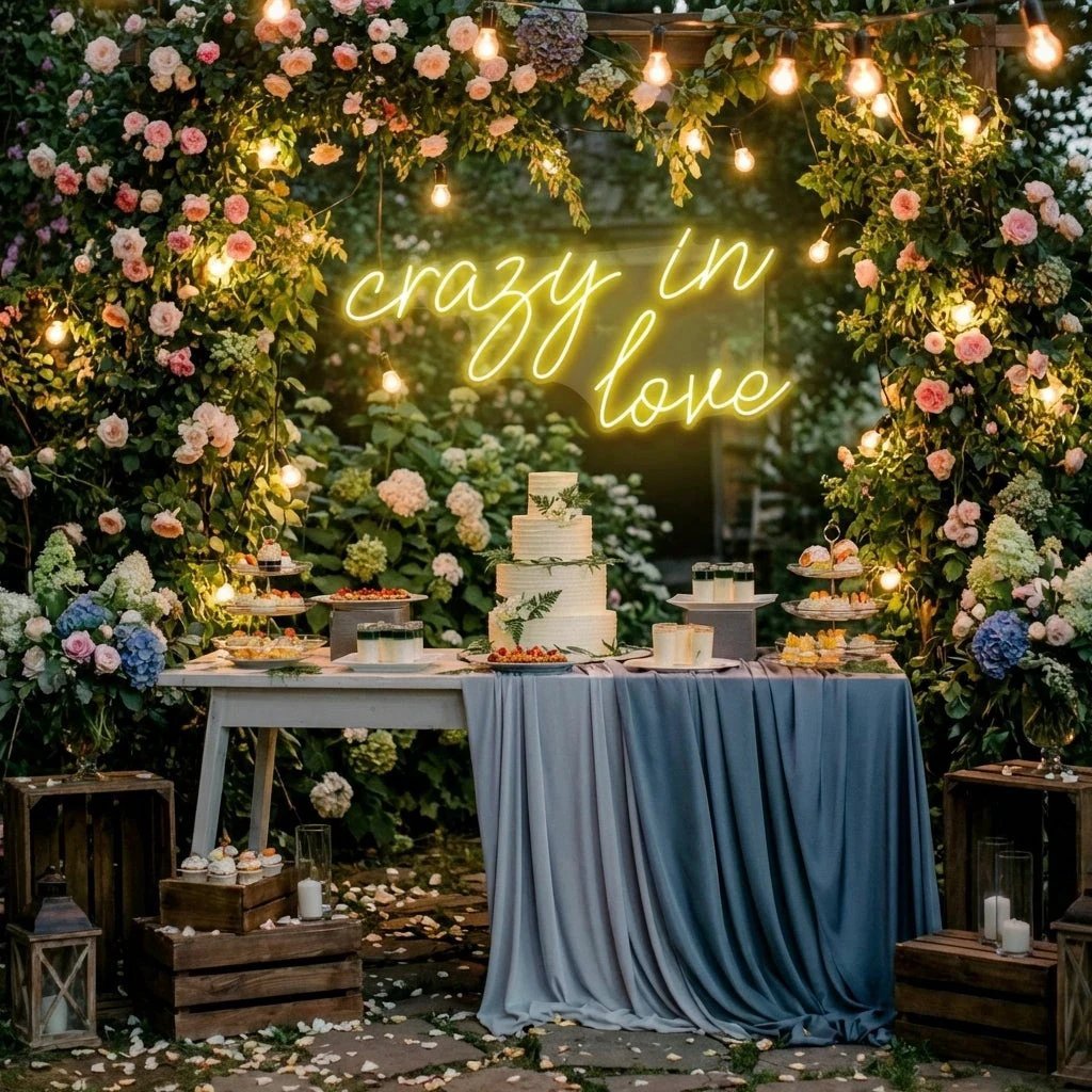 Crazy In Love Led Neon Sign Light, Custom Wedding Neon Sign For Reception, neon light sign for wedding
