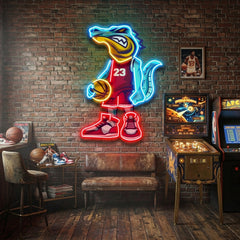 Crocodile Play Basketball LED Neon Sign Light Pop Art