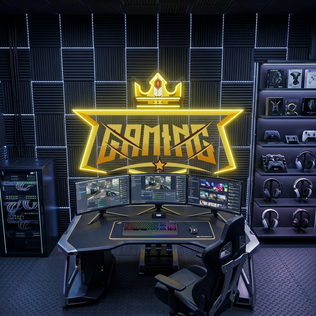 Crown Gamming LED Neon Sign Light Pop Art