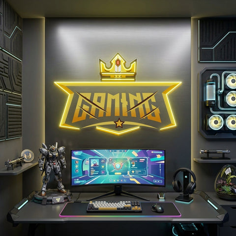 Crown Gamming LED Neon Sign Light Pop Art