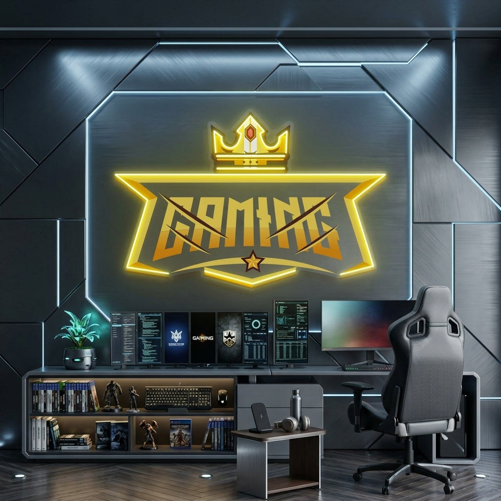 Crown Gamming LED Neon Sign Light Pop Art