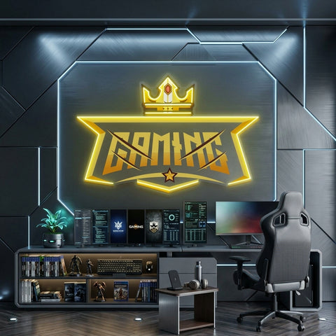 Crown Gamming LED Neon Sign Light Pop Art