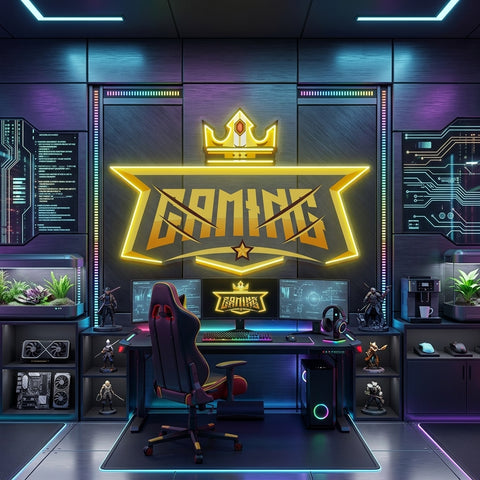 Crown Gamming LED Neon Sign Light Pop Art