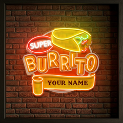 Custom Brand Name Burrito Mexican Food Restaurant Decor Artwork Led Neon Sign Light