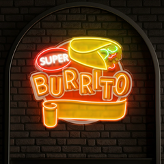Custom Brand Name Burrito Mexican Food Restaurant Decor Artwork Led Neon Sign Light