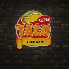 Custom Brand Name Taco Mexican Food Restaurant Decor Artwork Led Neon Sign Light