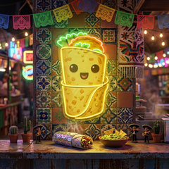 Custom Burrito Mexican Food Restaurant Decor Artwork Led Neon Sign Light
