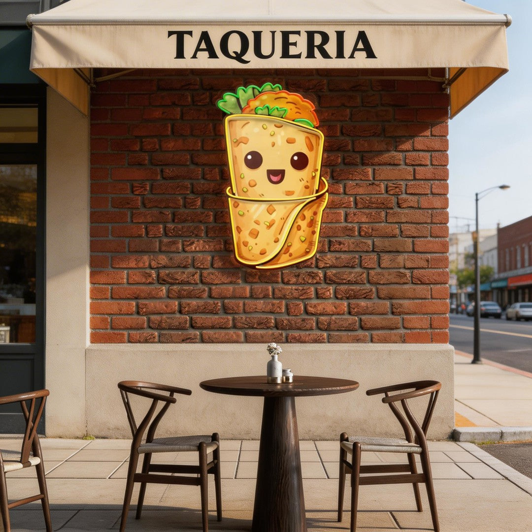 Custom Burrito Mexican Food Restaurant Decor Artwork Led Neon Sign Light