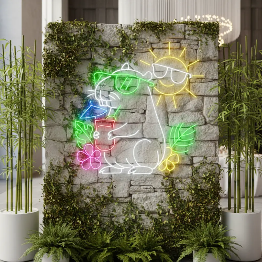 Custom Capybara Summer Vibes Neon Sign