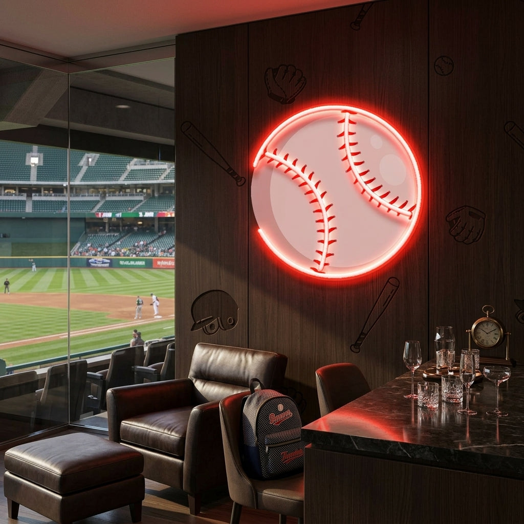 Custom Name Base Ball Gift For Kids Artwork Led Neon Sign Light
