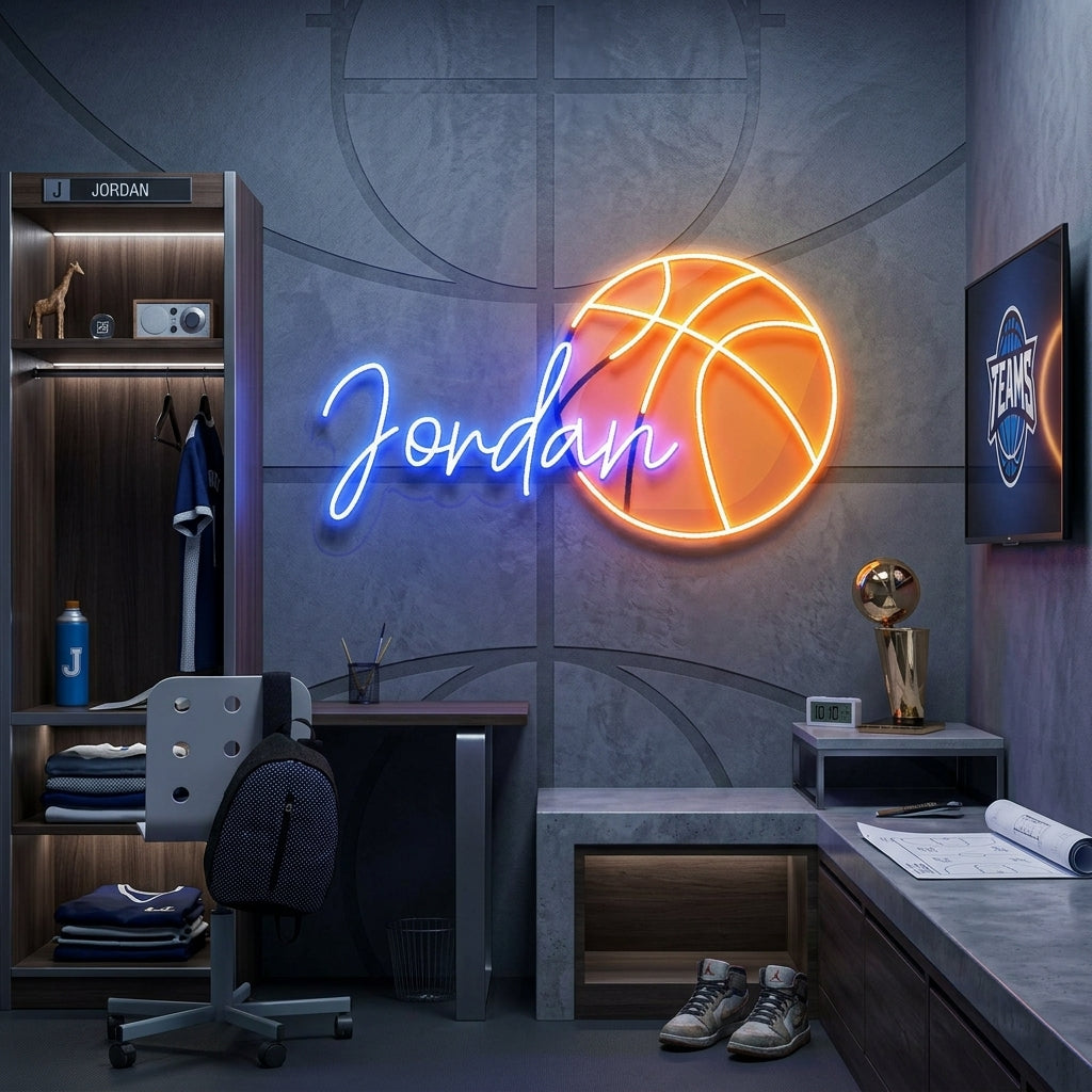 Custom Name Basketball Gift For Kids Artwork Led Neon Sign Light
