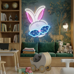 Custom Name Beautiful Rabbit Girl Gift For Kids Led Neon Sign Light
