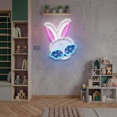 Custom Name Beautiful Rabbit Girl Gift For Kids Led Neon Sign Light