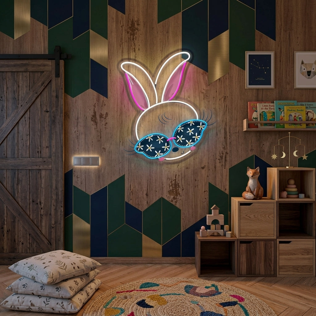 Custom Name Beautiful Rabbit Girl Gift For Kids Led Neon Sign Light