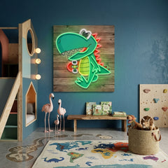 Custom Name Cool Dinosaur Boy Artwork Led Neon Sign Light