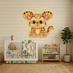 Custom Name Cute Baby Leopard Artwork Led Neon Sign Light