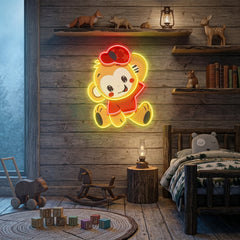 Custom Name Cute Monkey Artwork Led Neon Sign Light