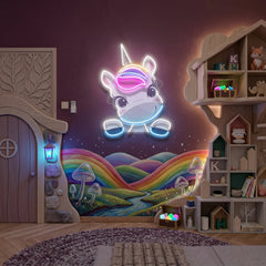 Custom Name Cute Unicorn Gift For Kids Artwork Led Neon Sign Light