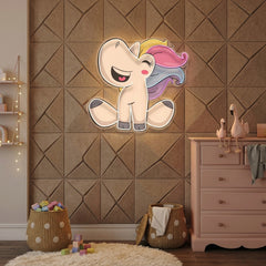 Custom Name Cute Unicorn Girl Artwork Led Neon Sign Light