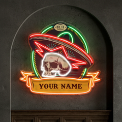 Custom Name Dia De Los Muertos Day Of The Dead Artwork Led Neon Sign Light