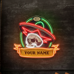 Custom Name Dia De Los Muertos Day Of The Dead Artwork Led Neon Sign Light