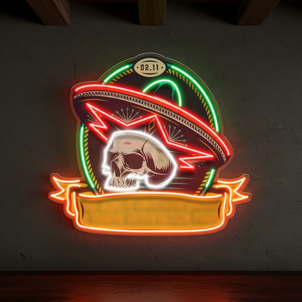 Custom Name Dia De Los Muertos Day Of The Dead Artwork Led Neon Sign Light
