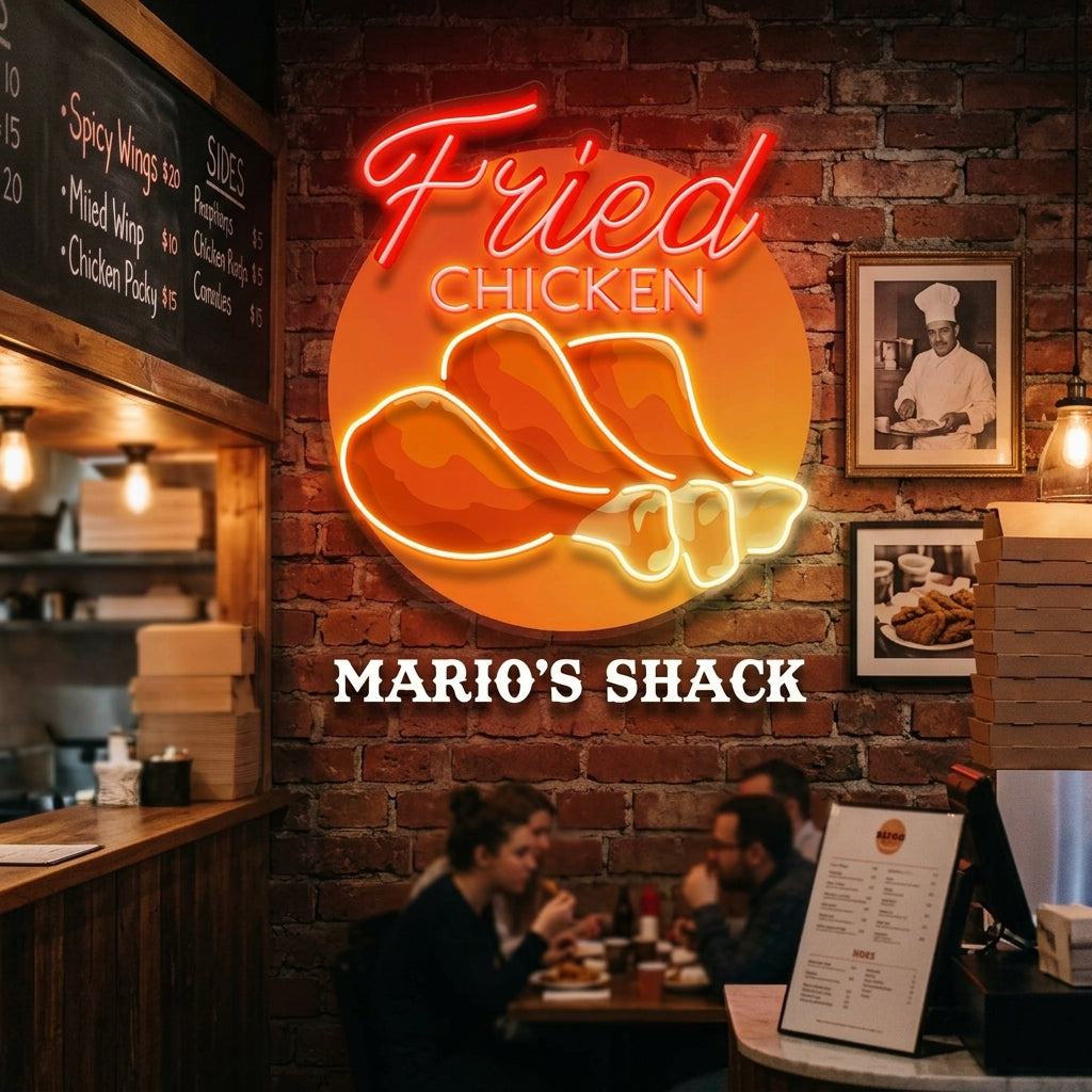Custom Name Fast Food Of French Fries Led Neon Sign Light