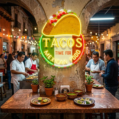 Custom Name Fast Food Of Tacos Mexican Food Led Neon Sign Light