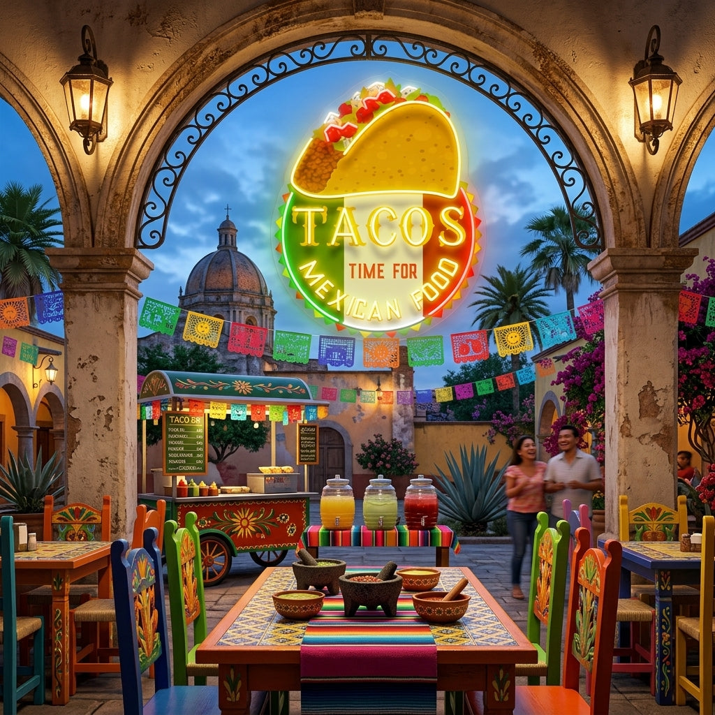 Custom Name Fast Food Of Tacos Mexican Food Led Neon Sign Light