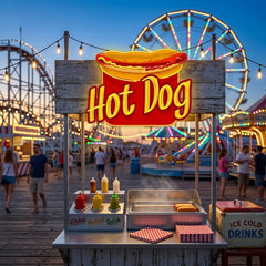 Custom Name Fast Food Restaurant With Hot Dog Led Neon Sign Light
