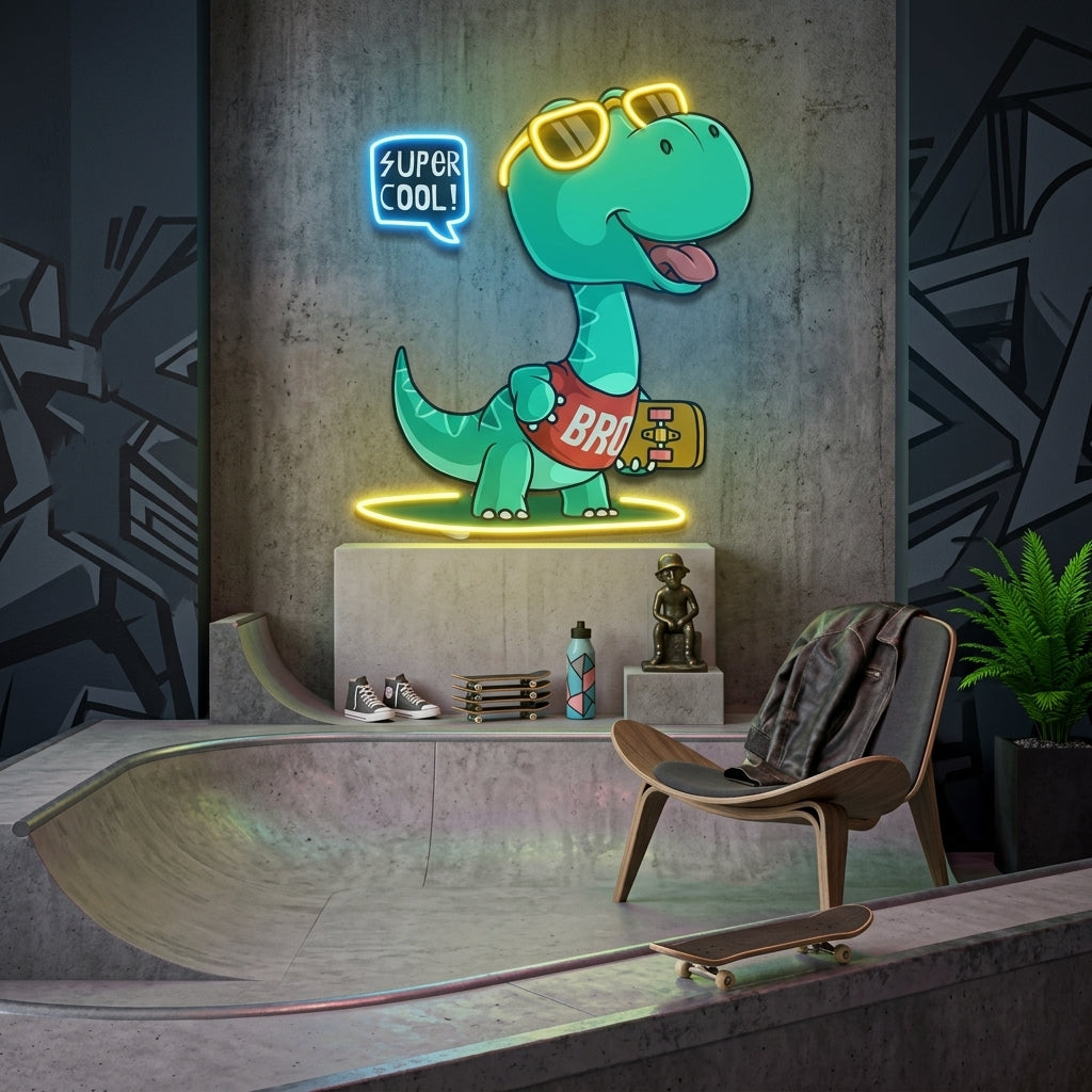 Custom Name Gift For Kids Dino Led Neon Sign Light
