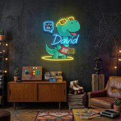 Custom Name Gift For Kids Dino Led Neon Sign Light