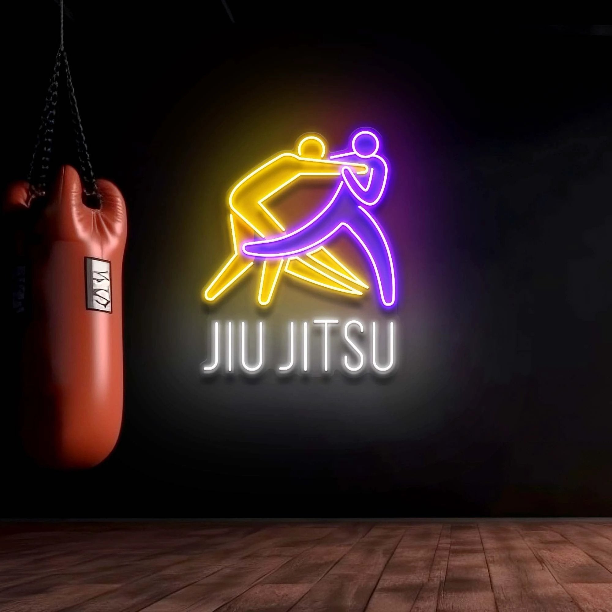 Custom Name Gradient Jiu Jitsu Logo Artwork Led Neon Sign Light
