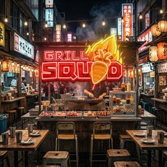Custom Name Grill Squid Artwork Led Neon Sign Light