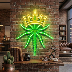 Custom Name King Marijuana Logo Artwork Led Neon Sign Light