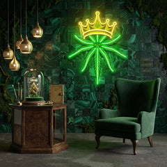 Custom Name King Marijuana Logo Artwork Led Neon Sign Light